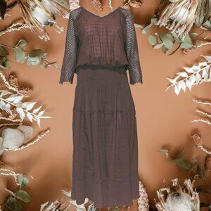 FREE PEOPLE OVERSIZED SHEER BOHO MAXI DRESS